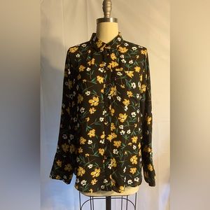 Who What Wear Long Sleeved Floral Print Blouse Size M